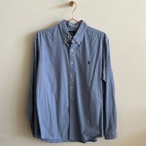 Ralph Lauren Blue Gingham Long Sleeve Woven - Mens XL